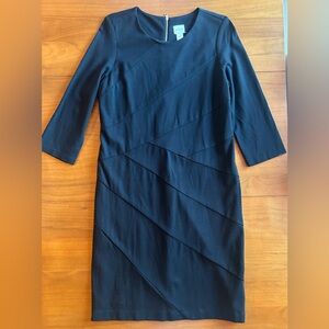 Chico’s Size 1 Black 3/4 Sleeve Dress